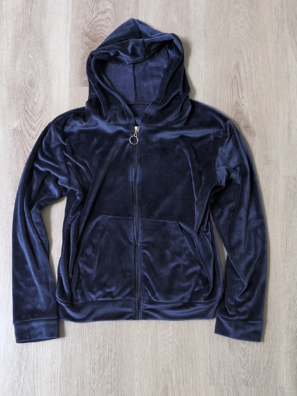 Velvet Blue Zip Up Hoodie